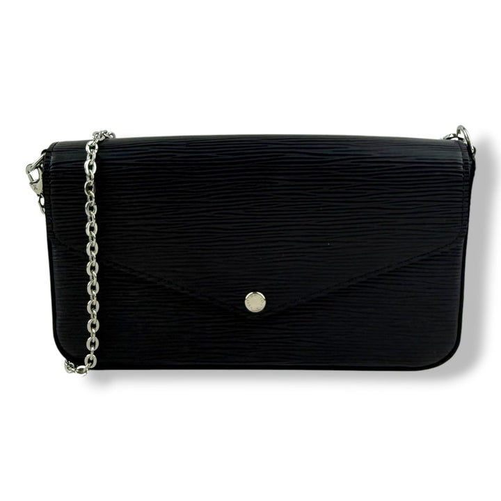 Louis Vuitton Felicie Pochette Black Epi Leather Handbag W/Insert - Lux Central