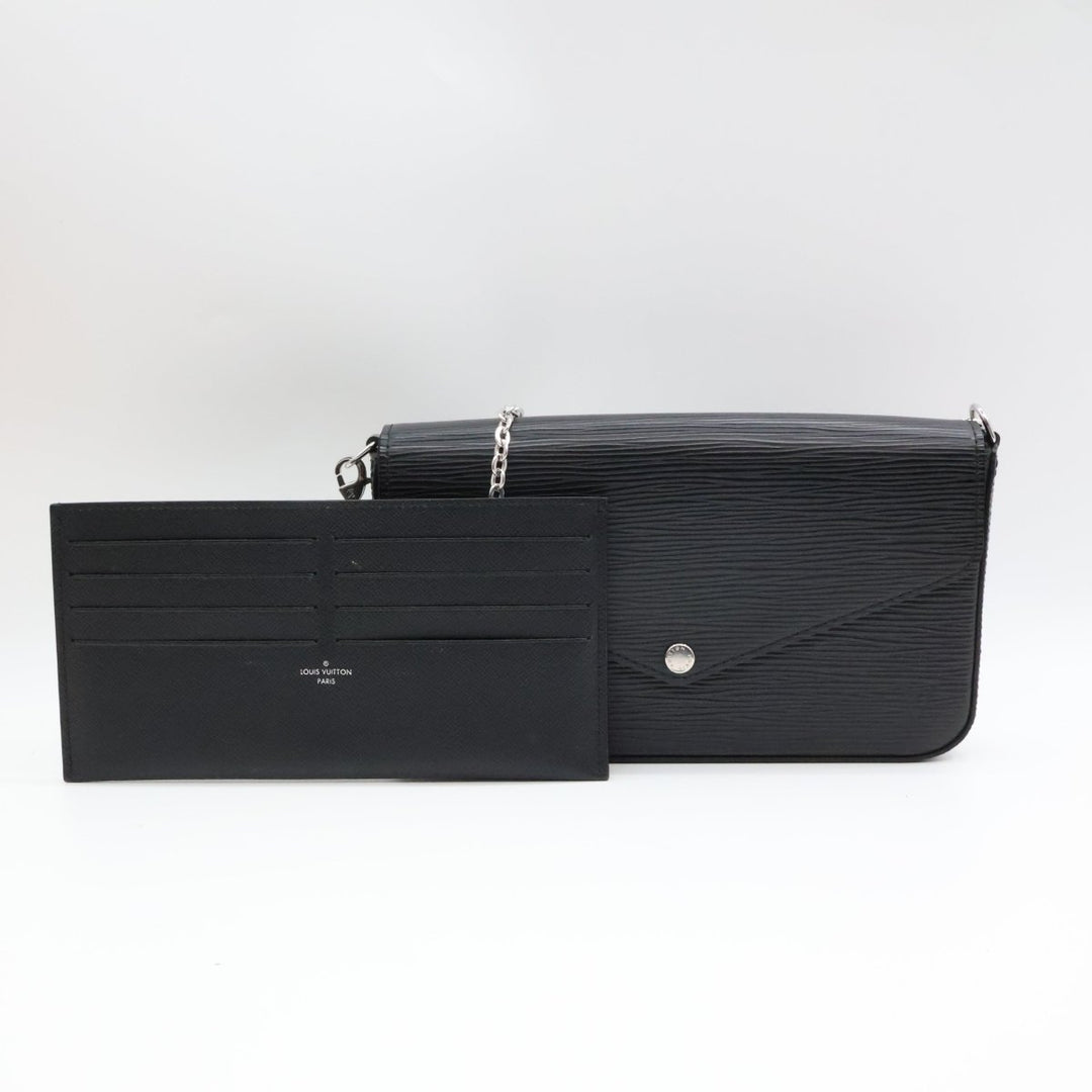 Louis Vuitton Felicie Pochette Black Epi Leather Handbag W/Insert - Lux Central