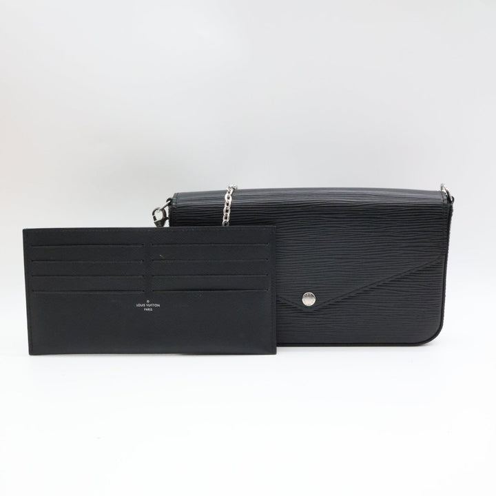 Louis Vuitton Felicie Pochette Black Epi Leather Handbag W/Insert - Lux Central