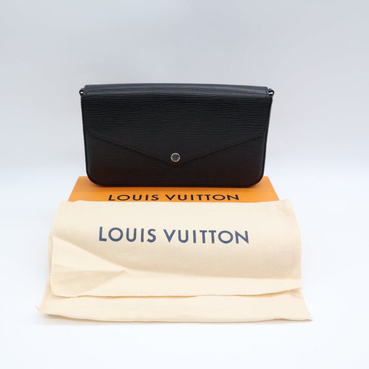 Louis Vuitton Felicie Pochette Black Epi Leather Handbag W/Insert - Lux Central