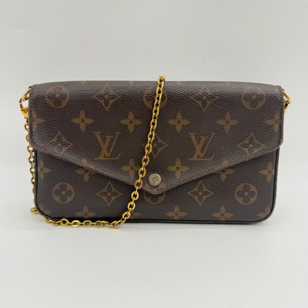 Louis Vuitton Felicie Pochette Brown Monogram Handbag - Lux Central