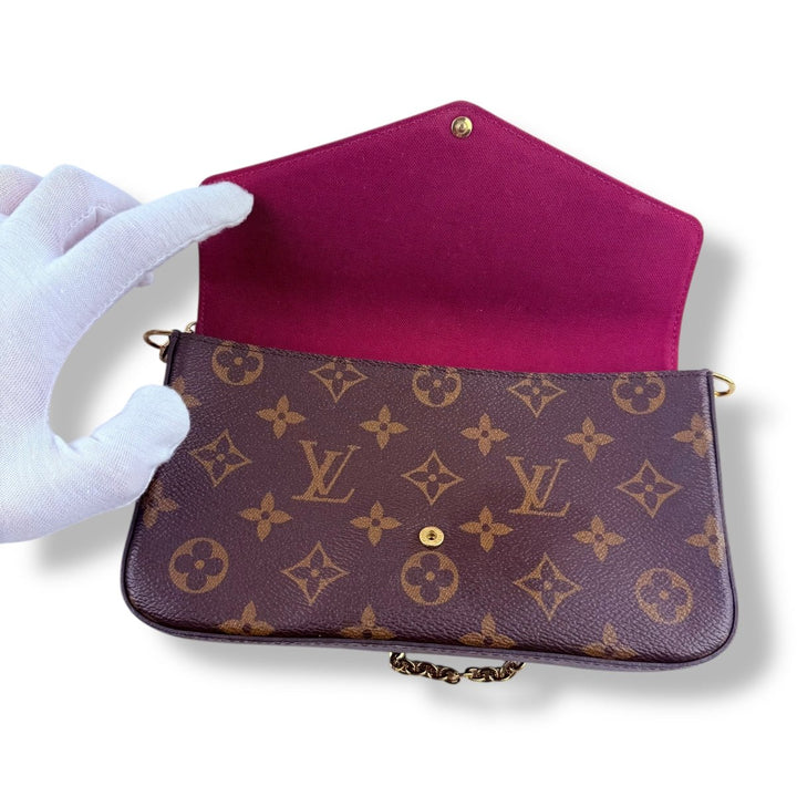 Louis Vuitton Felicie Pochette Brown Monogram Handbag - Lux Central