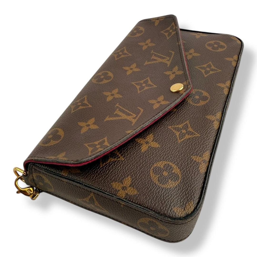 Louis Vuitton Felicie Pochette Brown Monogram Handbag - Lux Central