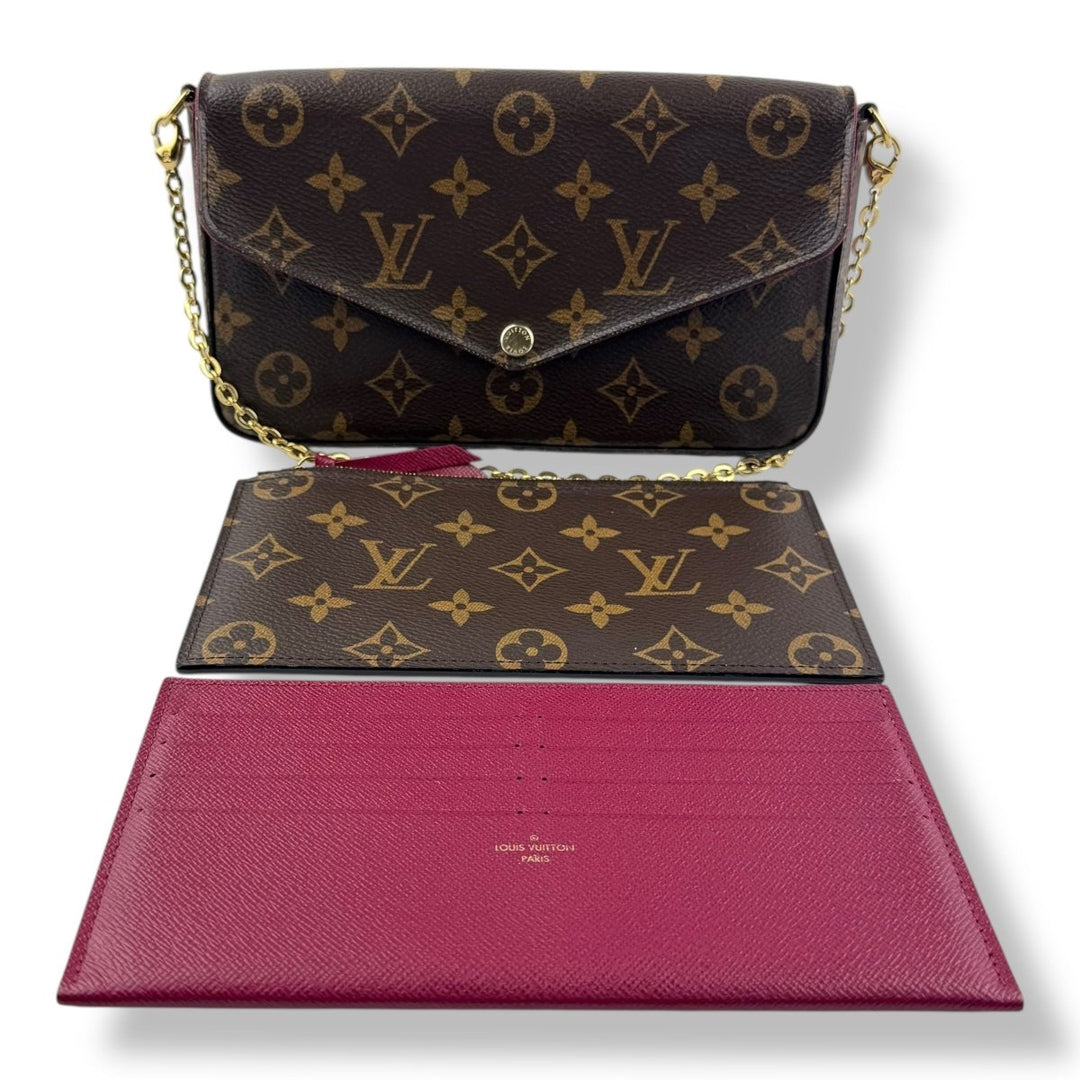 Louis Vuitton Felicie Pochette Brown Monogram Handbag - Lux Central