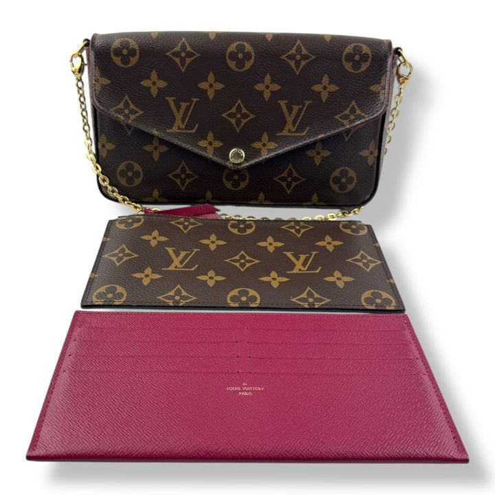 Louis Vuitton Felicie Pochette Brown Monogram Handbag - Lux Central