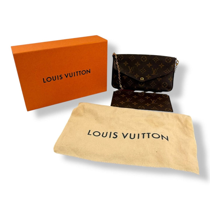 Louis Vuitton Felicie Pochette Brown Monogram Handbag - Lux Central