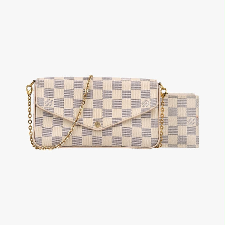 Louis Vuitton Felicie Pochette Damier Azur Handbag - Lux Central