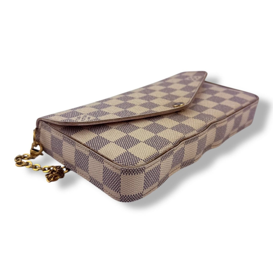 Louis Vuitton Felicie Pochette Damier Azur Handbag - Lux Central