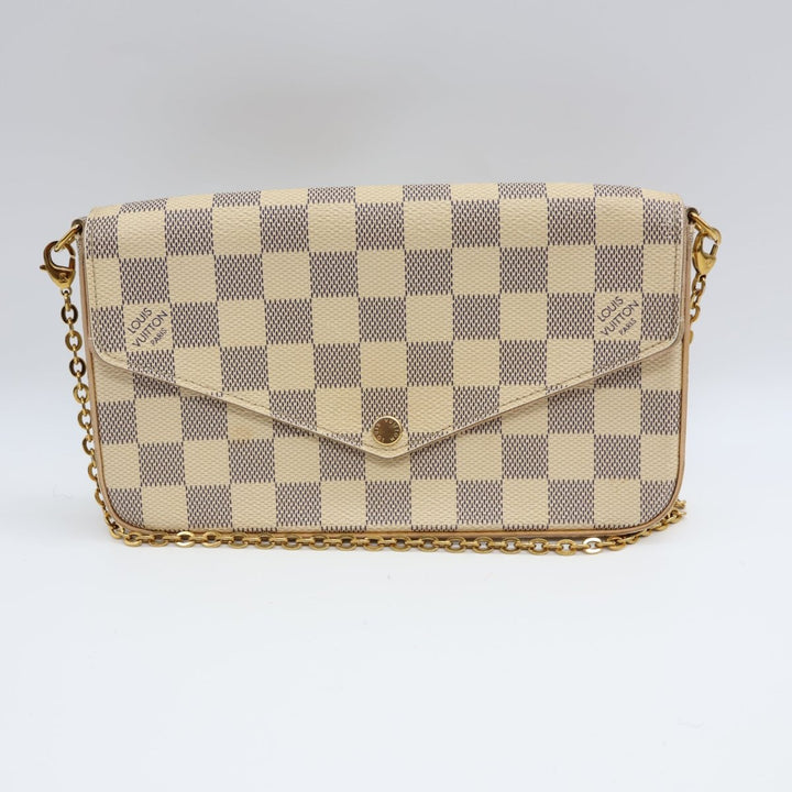 Louis Vuitton Felicie Pochette Damier Azur Handbag - Lux Central