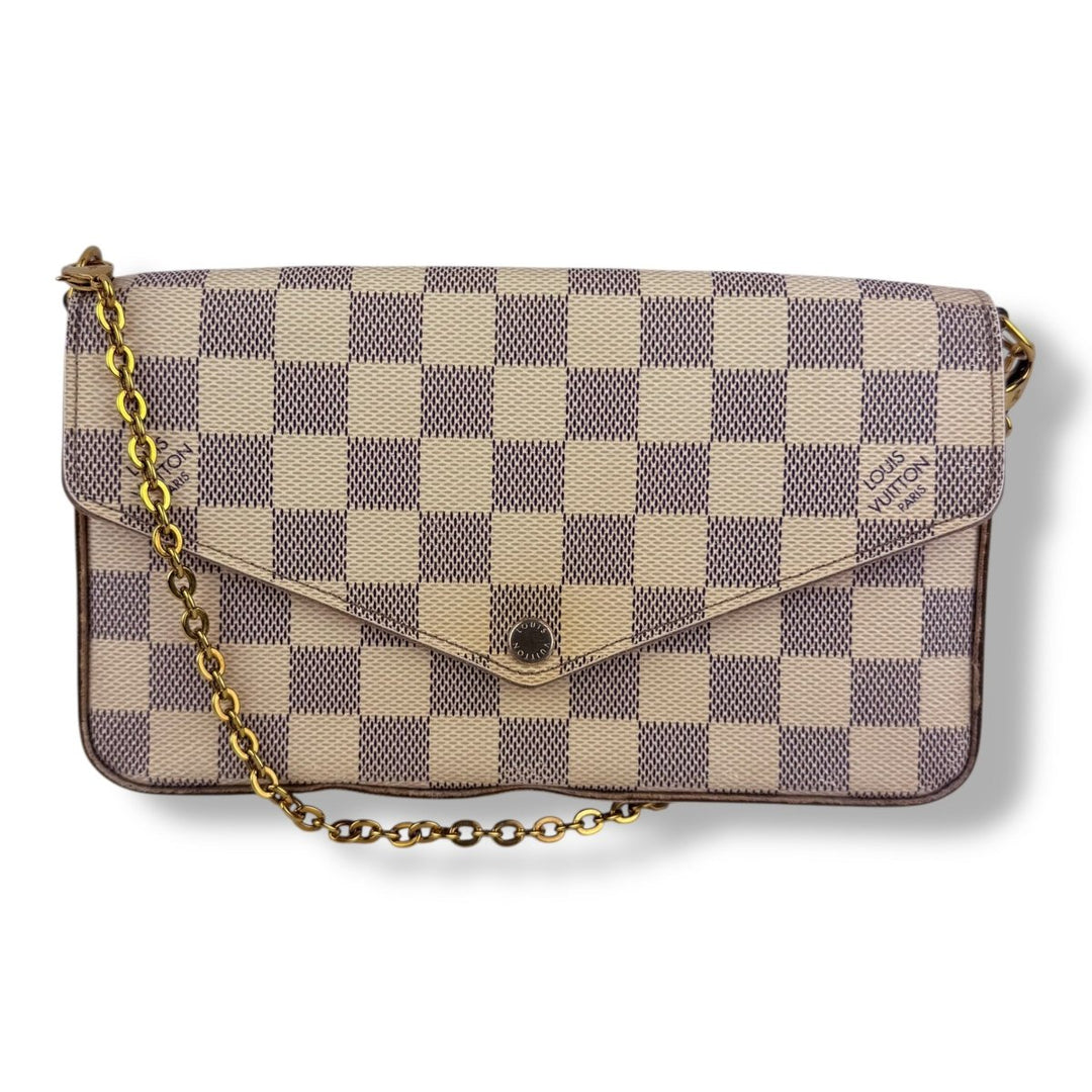 Louis Vuitton Felicie Pochette Damier Azur Handbag - Lux Central