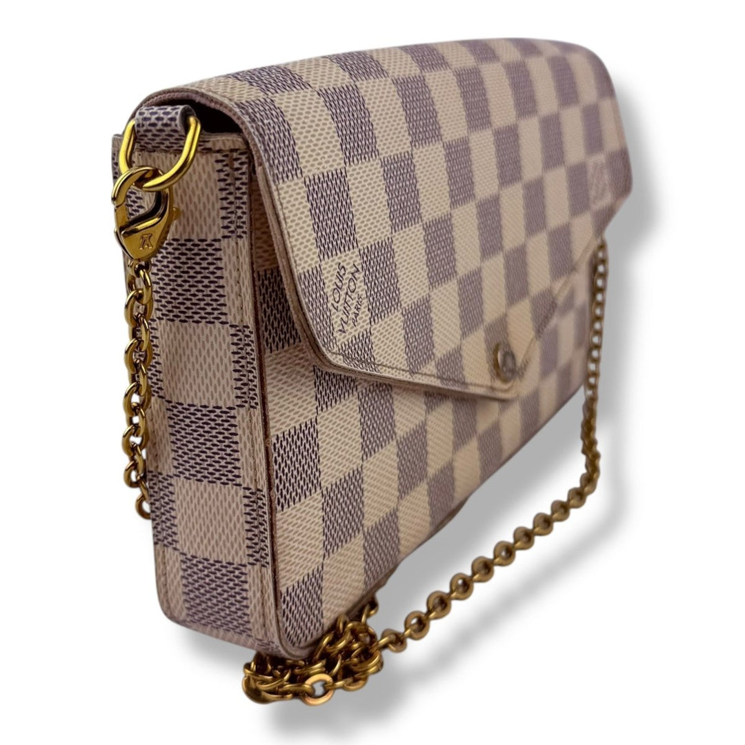 Louis Vuitton Felicie Pochette Damier Azur Handbag - Lux Central