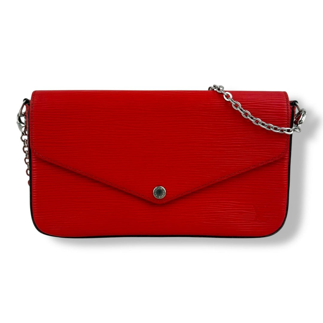 Louis Vuitton Felicie Pochette Red Epi Leather Handbag - Lux Central