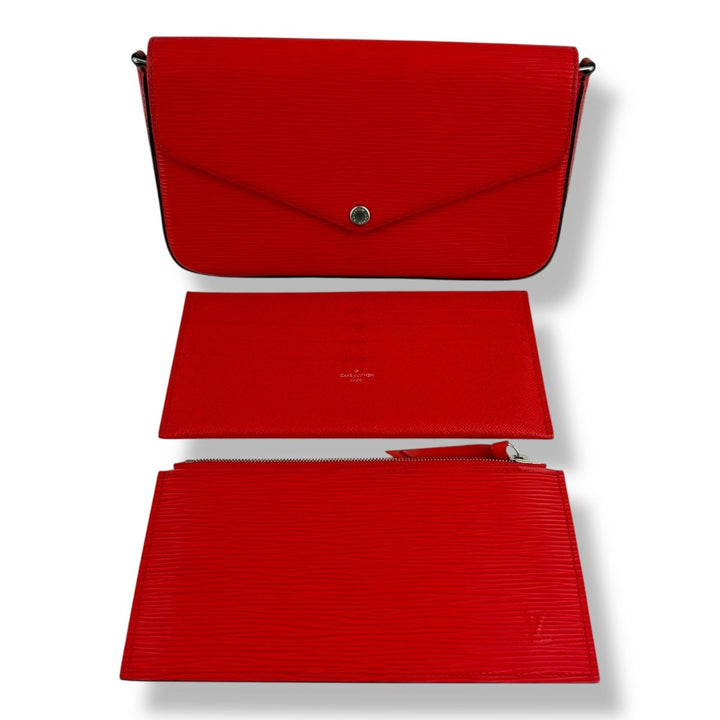 Louis Vuitton Felicie Pochette Red Epi Leather Handbag - Lux Central