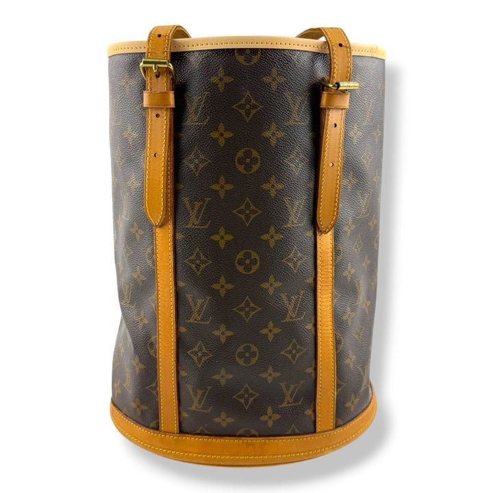 Louis Vuitton GM Bucket Tote Brown Monogram Handbag - Lux Central