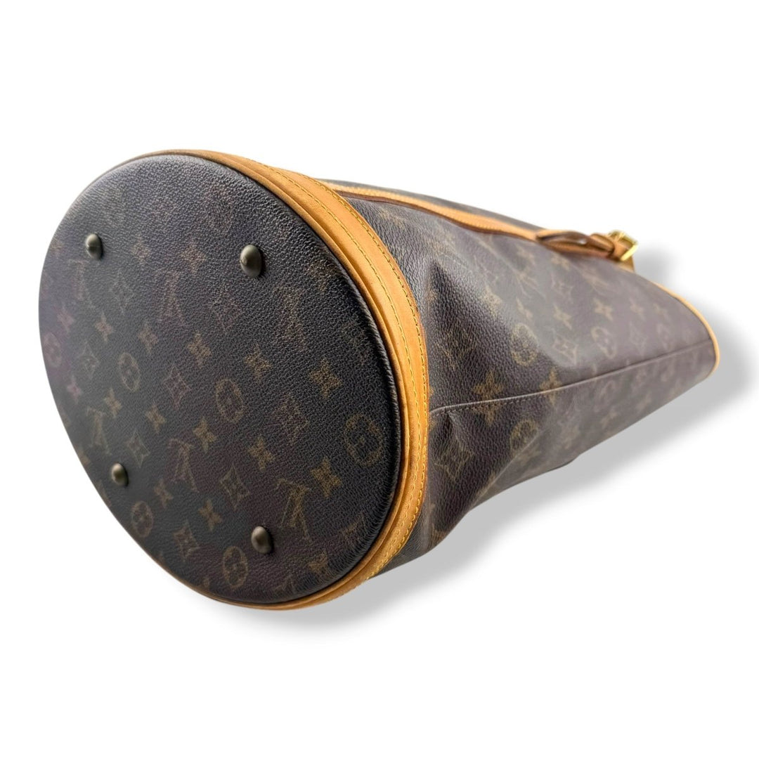 Louis Vuitton GM Bucket Tote Brown Monogram Handbag - Lux Central