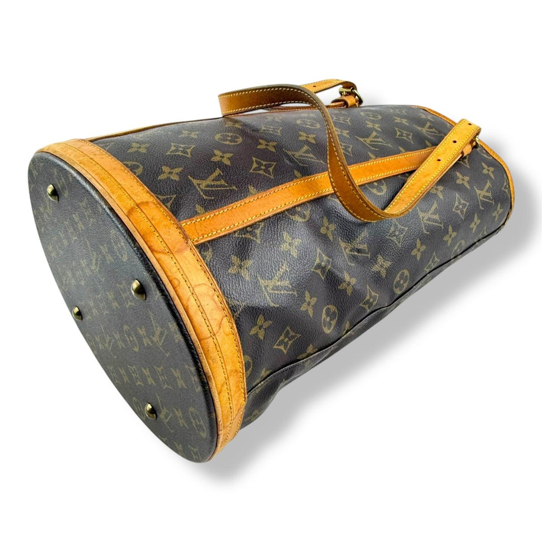 Louis Vuitton GM Bucket Tote Brown Monogram Handbag - Lux Central