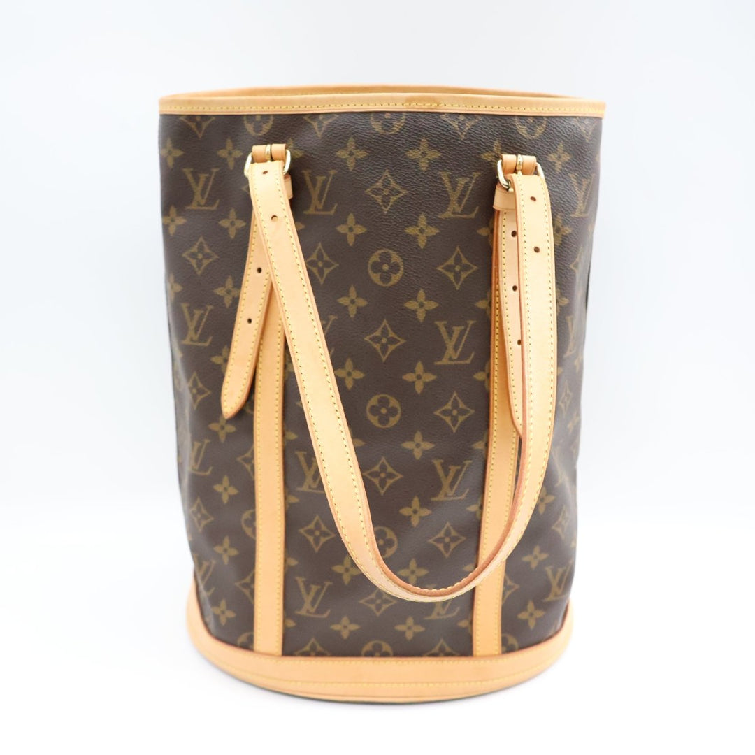 Louis Vuitton GM Bucket Tote Brown Monogram Handbag - Lux Central