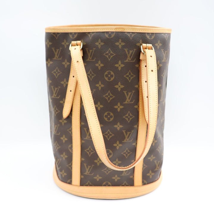Louis Vuitton GM Bucket Tote Brown Monogram Handbag - Lux Central