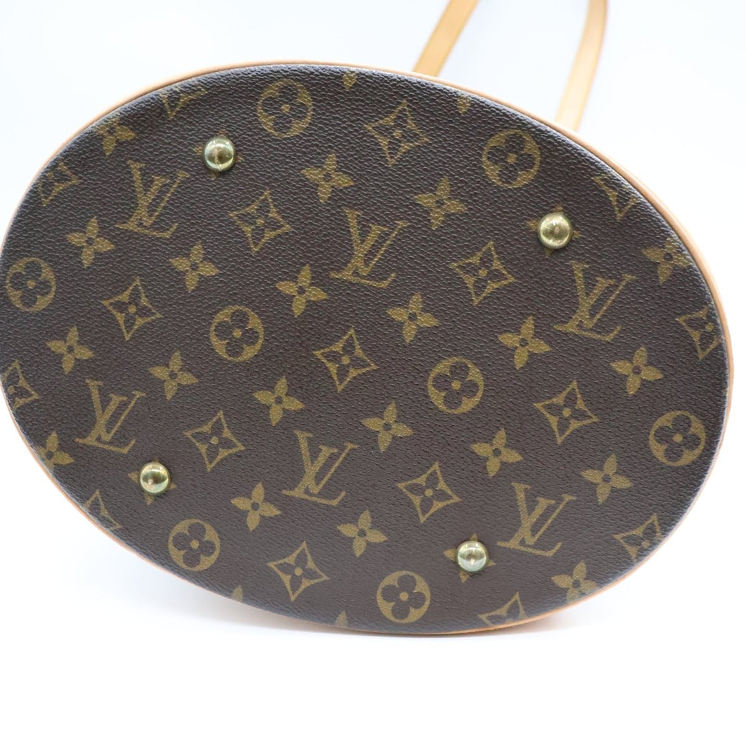 Louis Vuitton GM Bucket Tote Brown Monogram Handbag - Lux Central