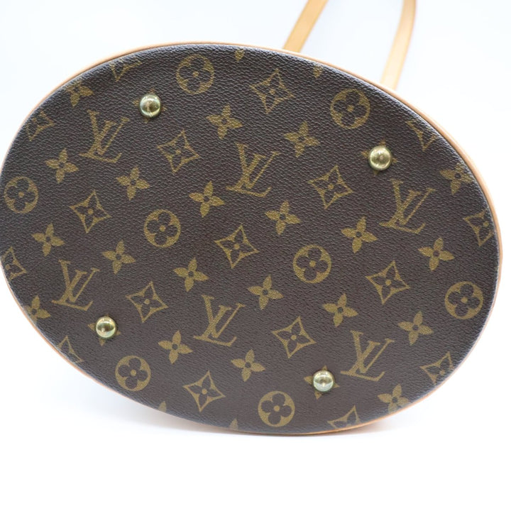 Louis Vuitton GM Bucket Tote Brown Monogram Handbag - Lux Central