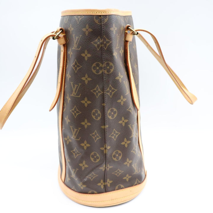 Louis Vuitton GM Bucket Tote Brown Monogram Handbag - Lux Central