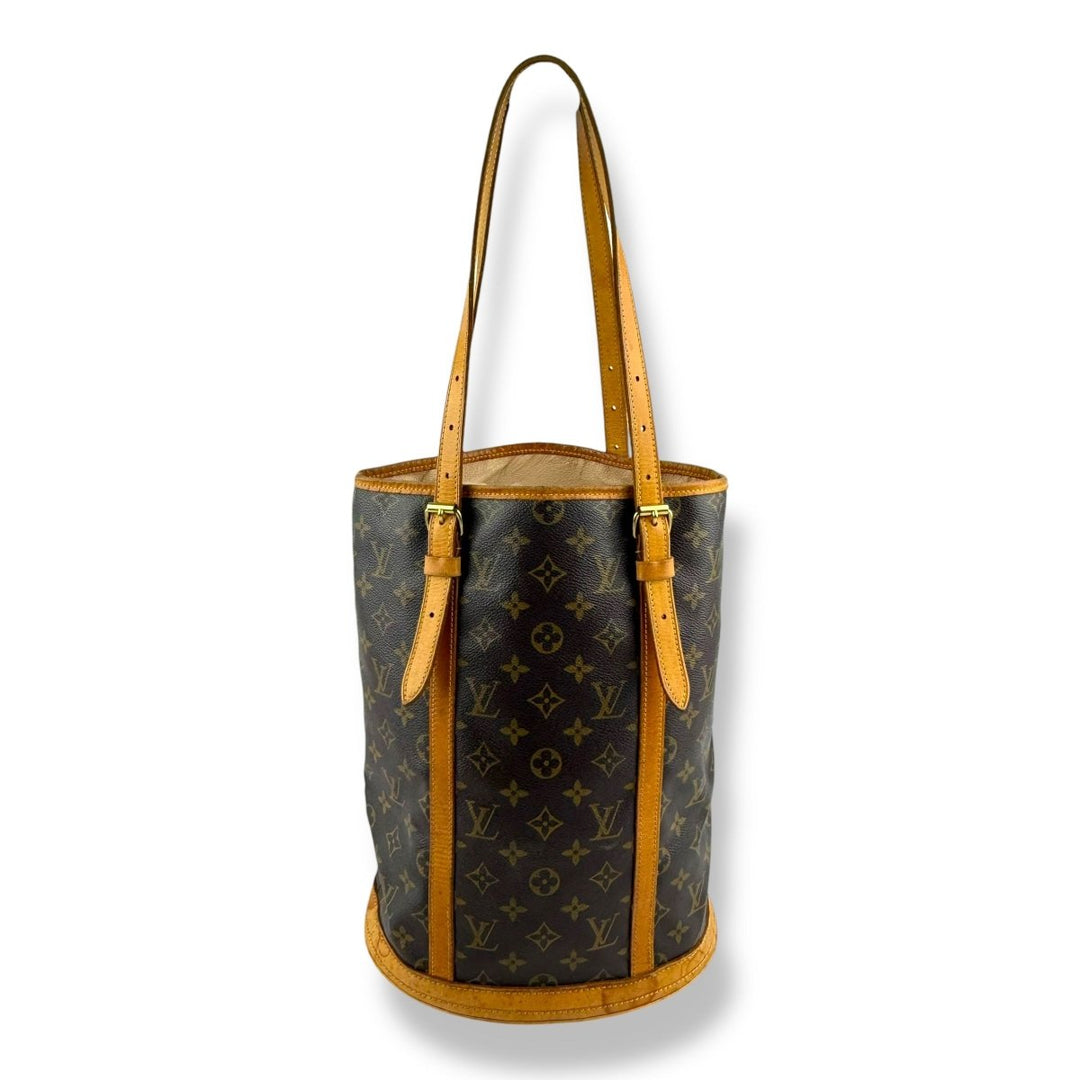 Louis Vuitton GM Bucket Tote Brown Monogram Handbag - Lux Central
