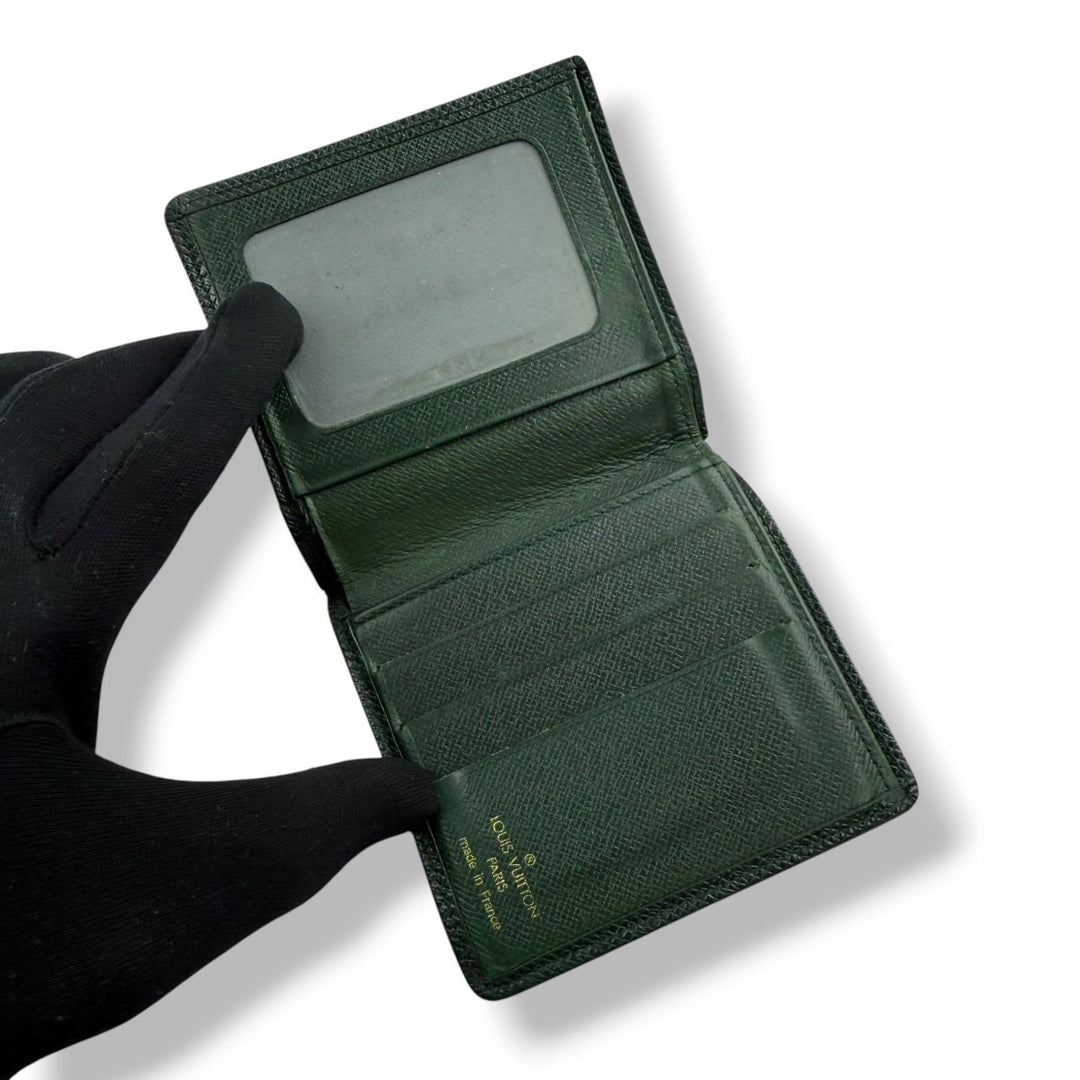 Louis Vuitton Green Leather Card Wallet - Lux Central
