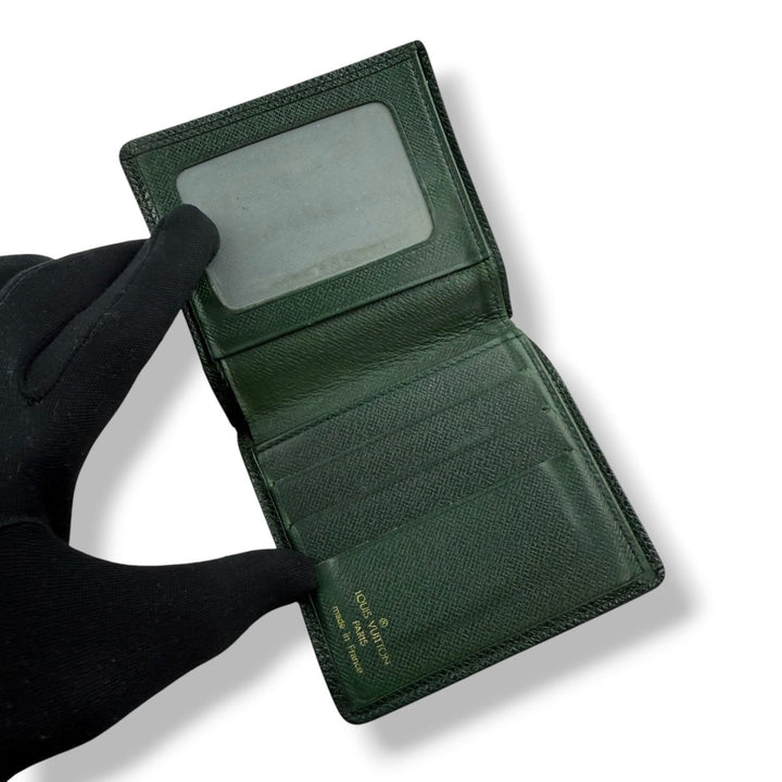Louis Vuitton Green Leather Card Wallet - Lux Central