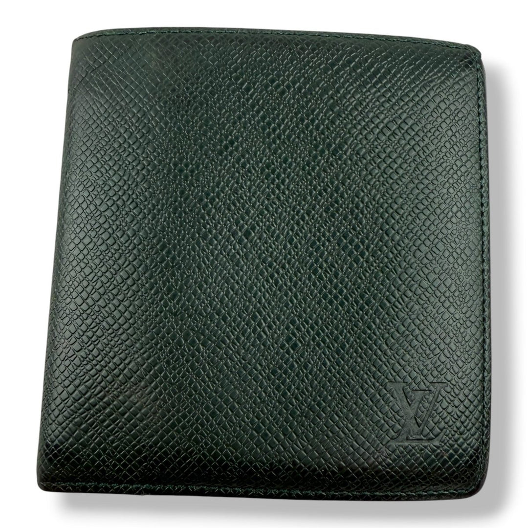 Louis Vuitton Green Leather Card Wallet - Lux Central