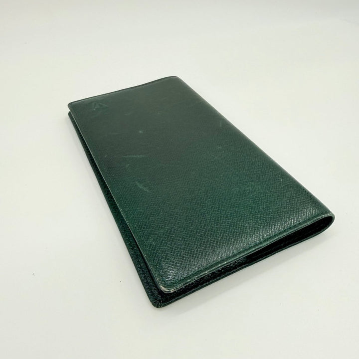 Louis Vuitton Green Taiga Leather Brazza Long Wallet - Lux Central
