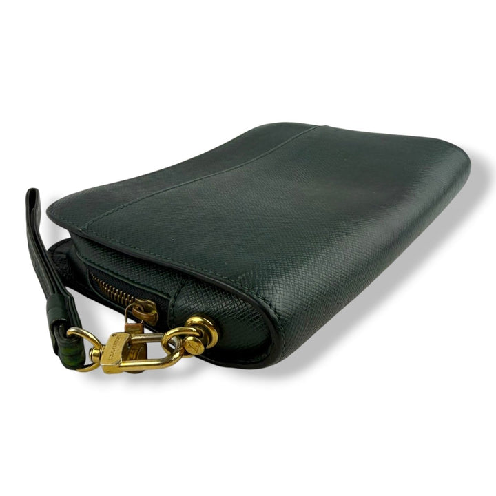 Louis Vuitton Green Taiga Leather Orsay Clutch Bag - Lux Central