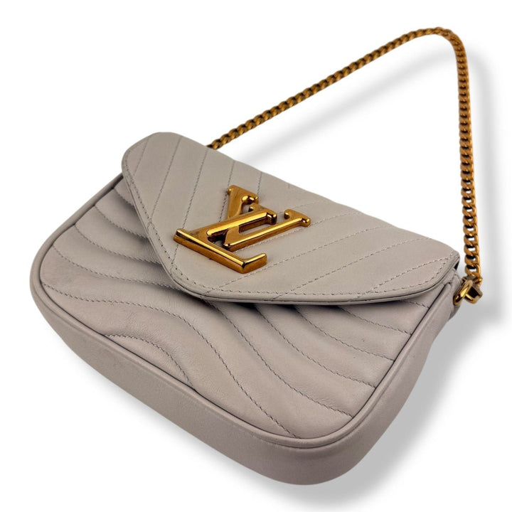 Louis Vuitton Grey Quilted Leather Multi Pochette New Wave Handbag - Lux Central