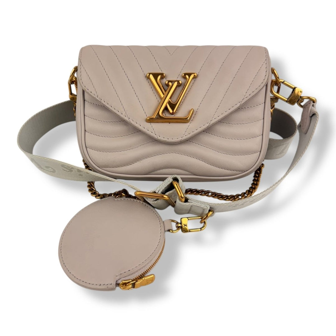 Louis Vuitton Grey Quilted Leather Multi Pochette New Wave Handbag - Lux Central