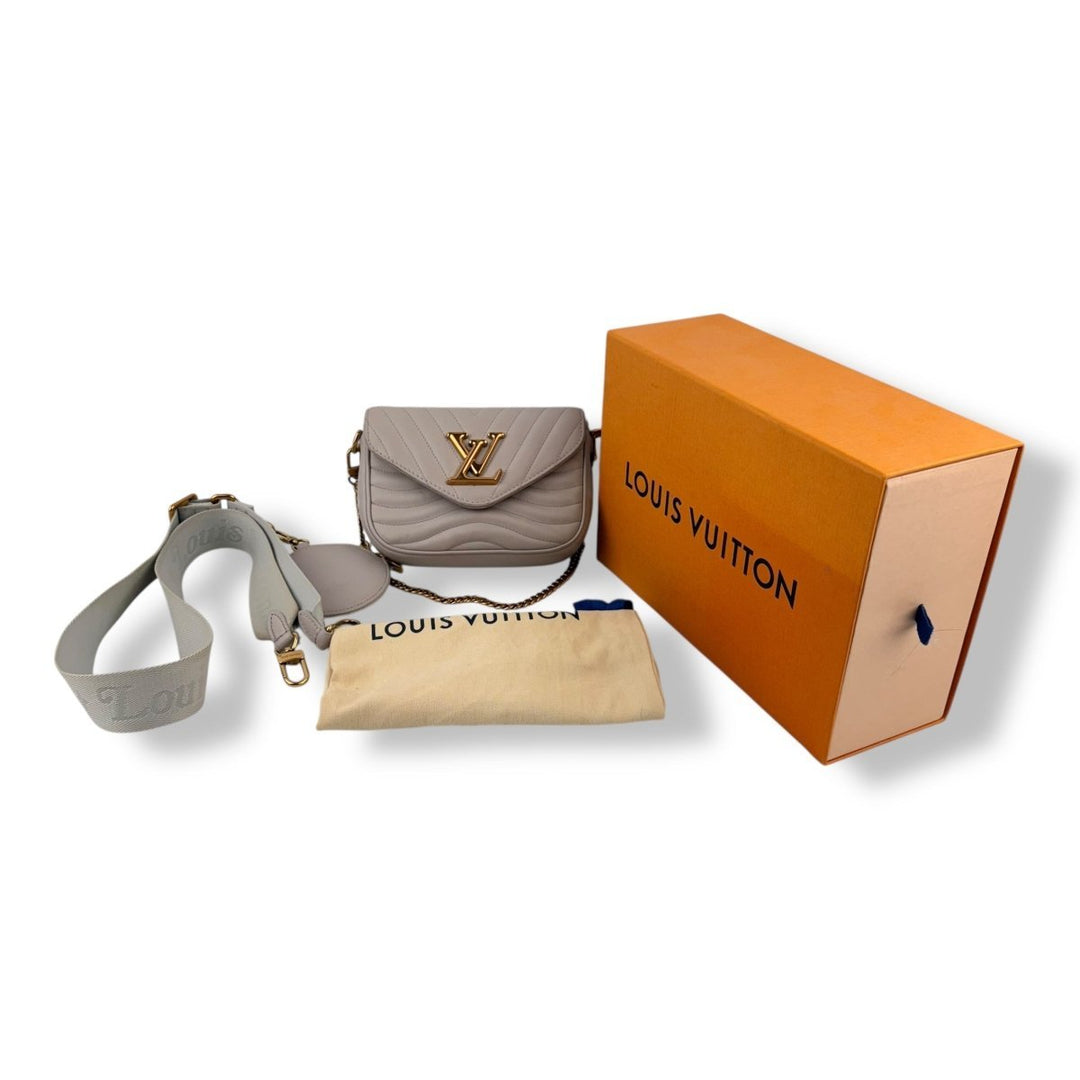 Louis Vuitton Grey Quilted Leather Multi Pochette New Wave Handbag - Lux Central