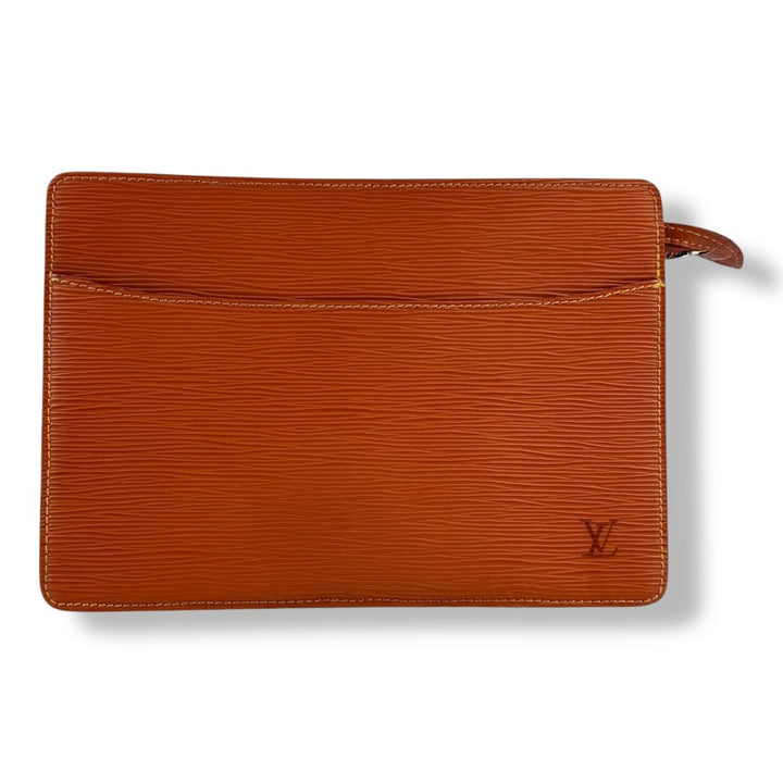 Louis Vuitton Homme Epi Leather Orange Clutch Pouch - Lux Central