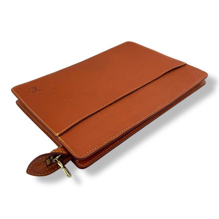 Louis Vuitton Homme Epi Leather Orange Clutch Pouch - Lux Central