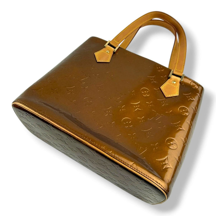 Louis Vuitton Houston MM Gold Vernis Patent Leather Tote Bag - Lux Central