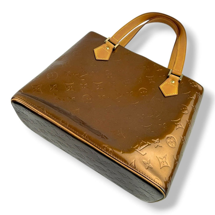 Louis Vuitton Houston MM Gold Vernis Patent Leather Tote Bag - Lux Central