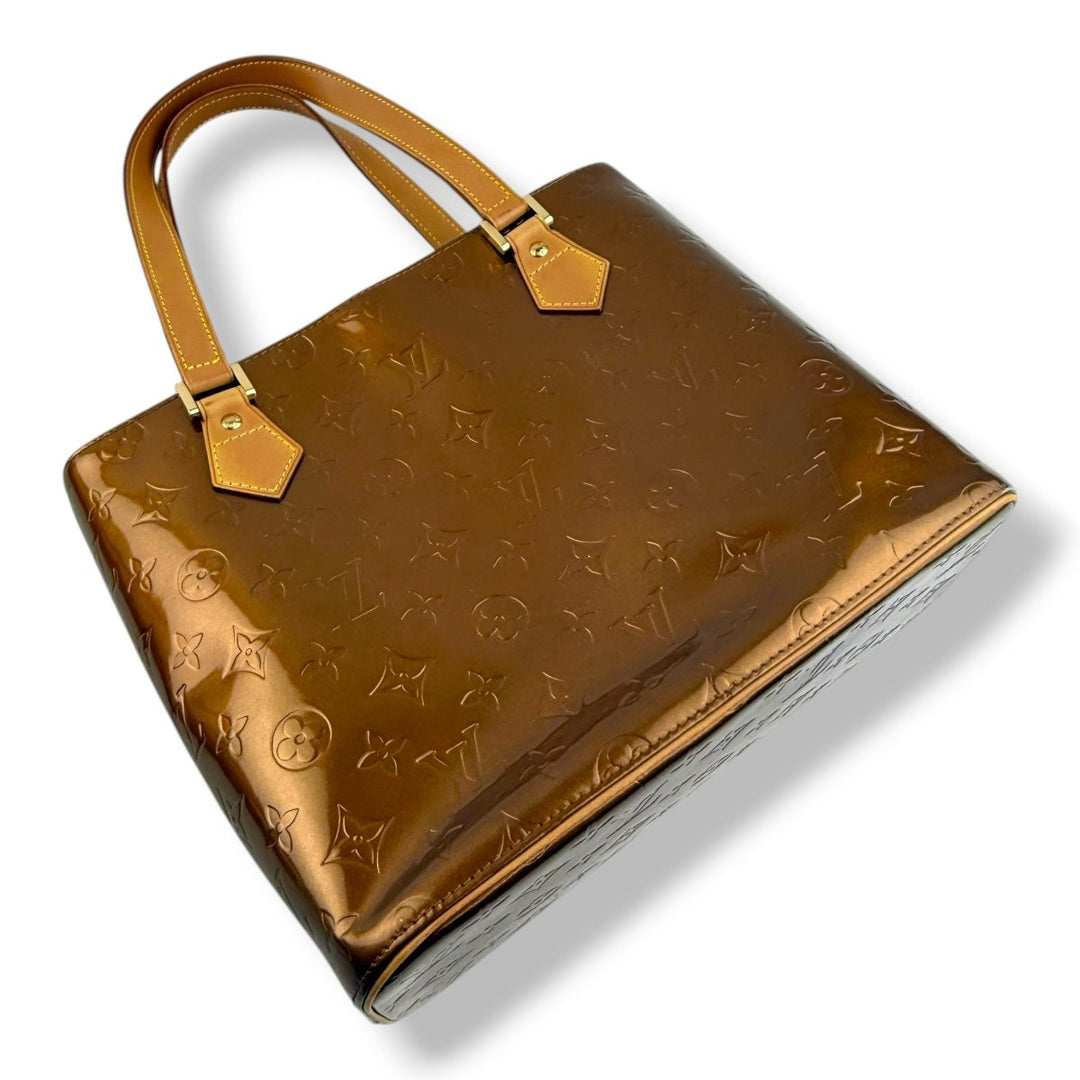 Louis Vuitton Houston MM Gold Vernis Patent Leather Tote Bag - Lux Central