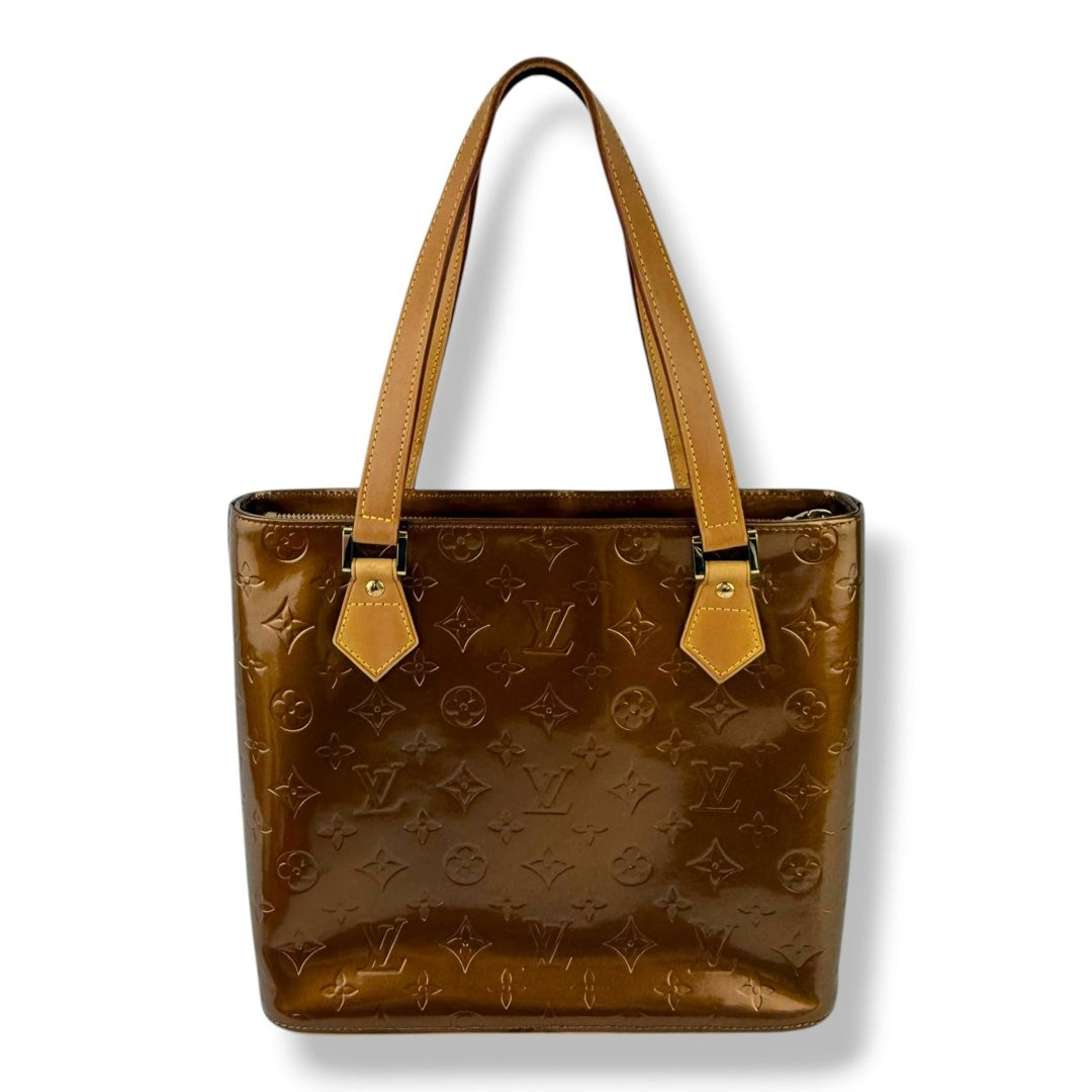 Louis Vuitton Houston MM Gold Vernis Patent Leather Tote Bag - Lux Central