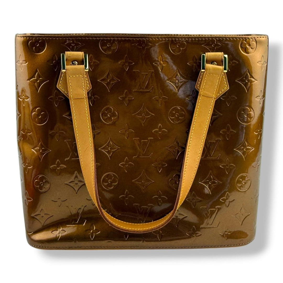 Louis Vuitton Houston MM Gold Vernis Patent Leather Tote Bag - Lux Central