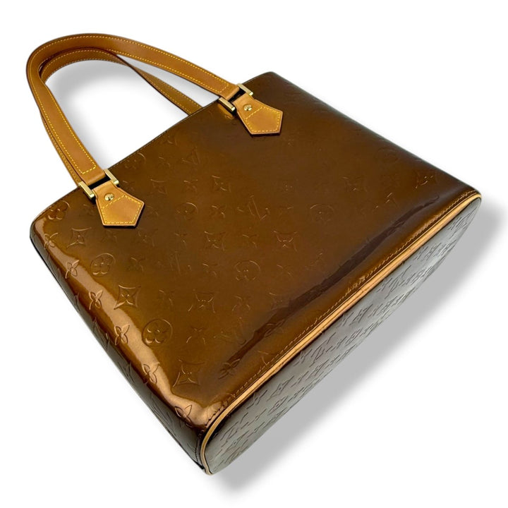 Louis Vuitton Houston MM Gold Vernis Patent Leather Tote Bag - Lux Central