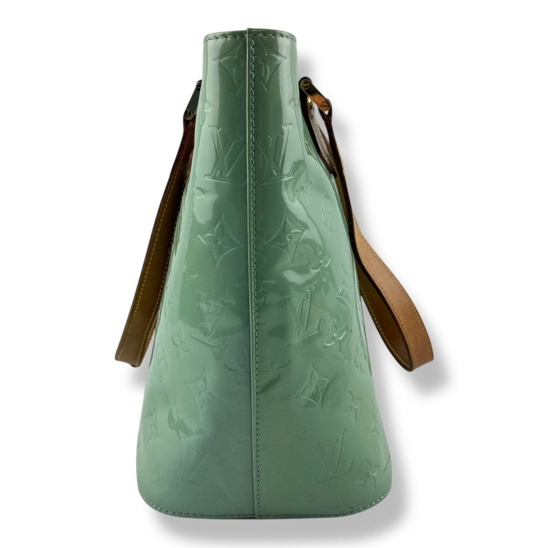 Louis Vuitton Houston Vernis Leather Mint Green Monogram Tote Bag - Lux Central