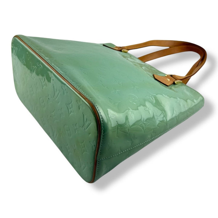 Louis Vuitton Houston Vernis Leather Mint Green Monogram Tote Bag - Lux Central