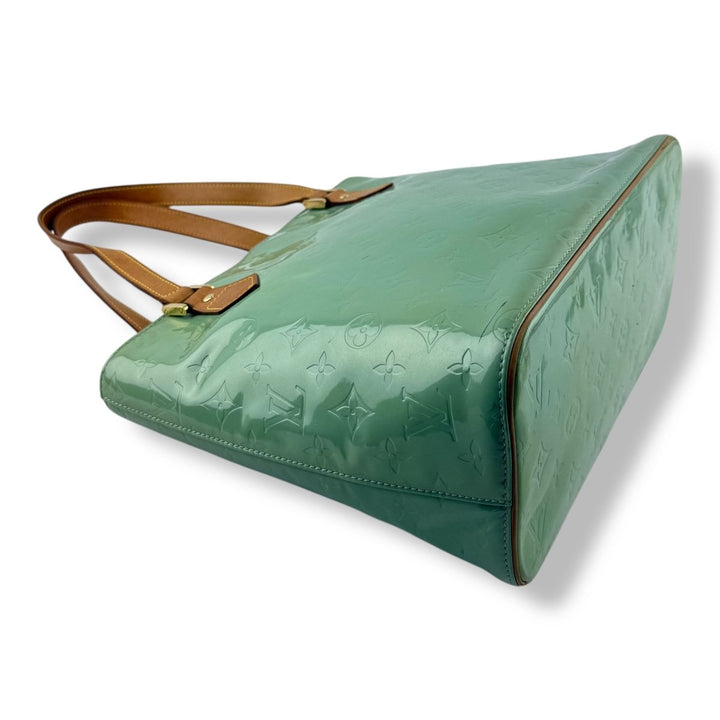 Louis Vuitton Houston Vernis Leather Mint Green Monogram Tote Bag - Lux Central