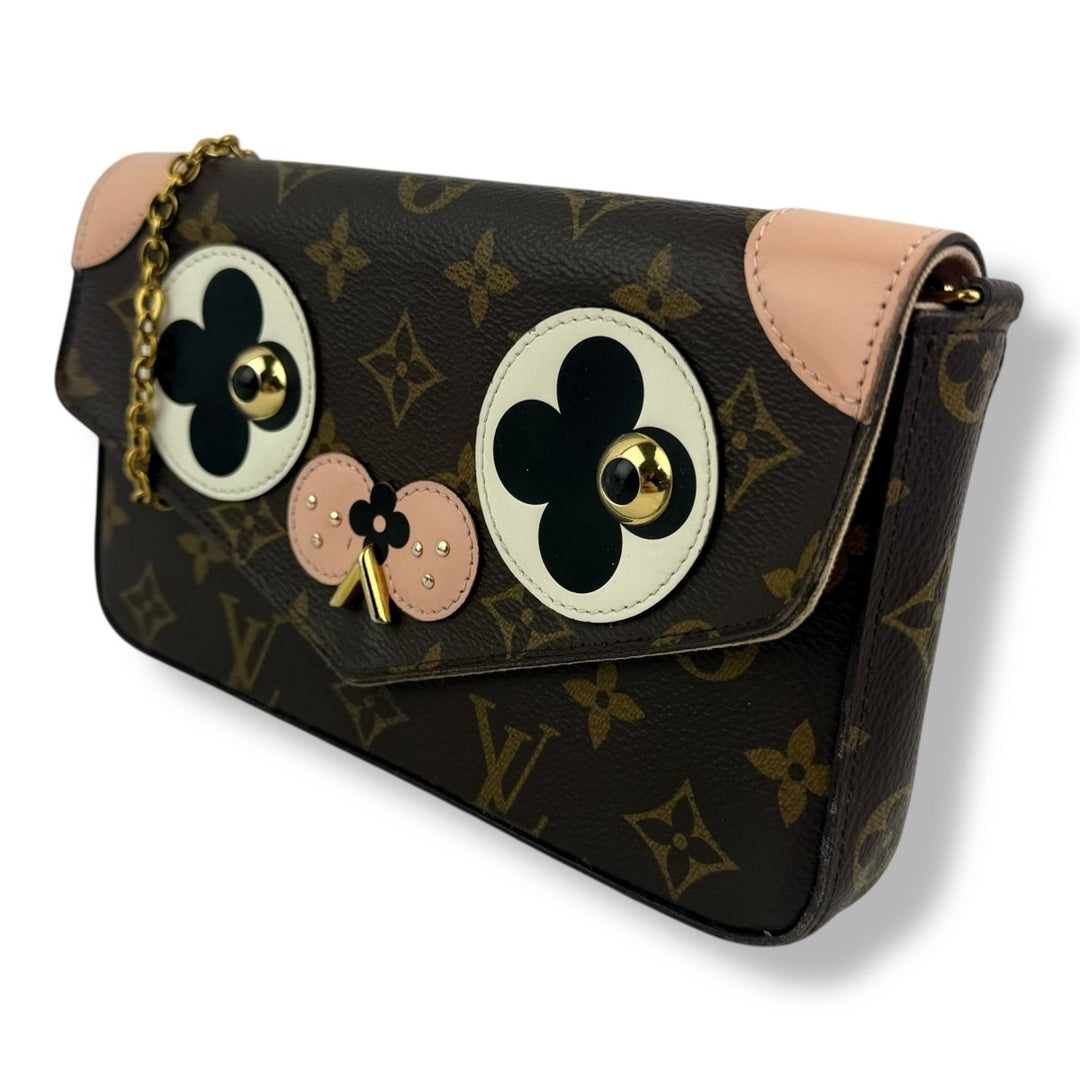 LOUIS VUITTON Limited Edition Monogram Canvas Valentine Dog Pochette Felicie Bag - Lux Central