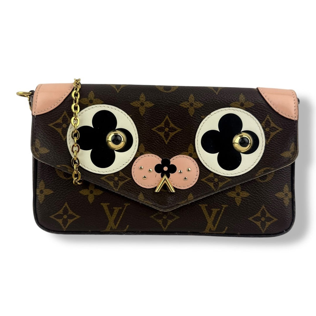 LOUIS VUITTON Limited Edition Monogram Canvas Valentine Dog Pochette Felicie Bag - Lux Central
