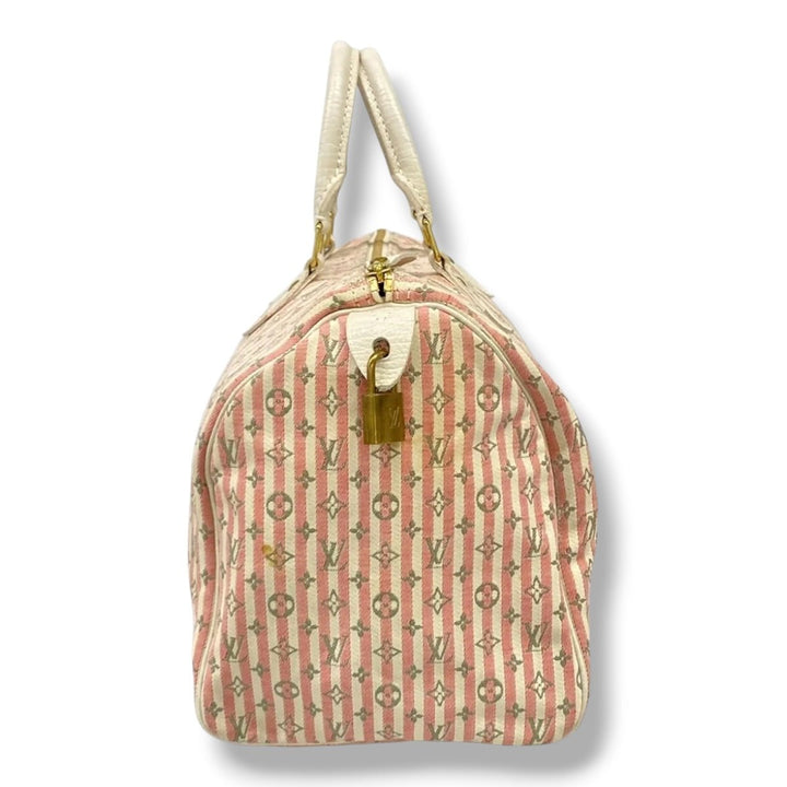 Louis Vuitton Lin Croisette Pink Speedy 30 Handbag - Lux Central