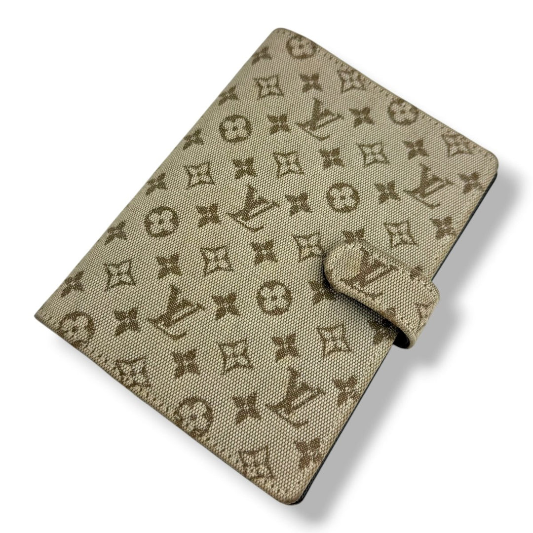 Louis Vuitton Lin Monogram Beige PM Ring Agenda Wallet - Lux Central