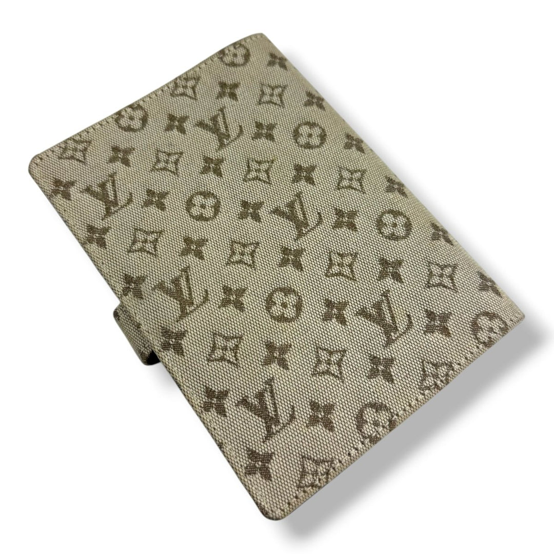 Louis Vuitton Lin Monogram Beige PM Ring Agenda Wallet - Lux Central